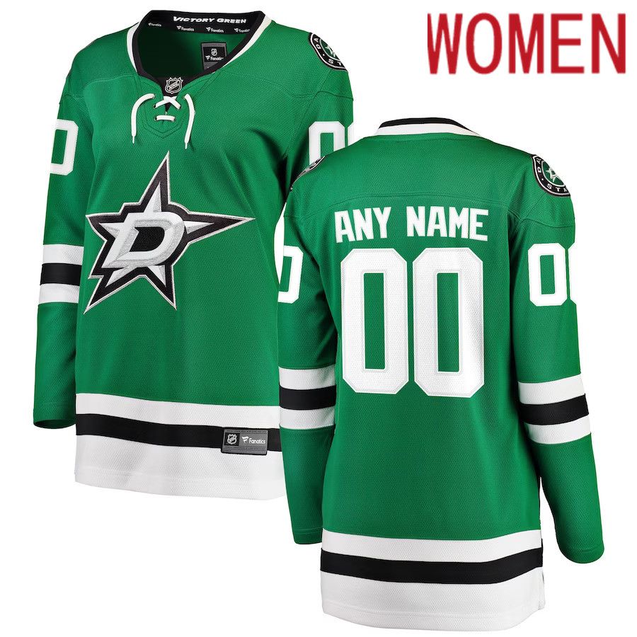 Women Dallas Stars Fanatics Branded Green Home Breakaway Custom NHL Jersey->women nhl jersey->Women Jersey